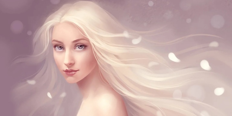 девушка нарисованная с белыми волосами